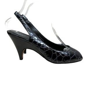 Donald J Pliner Papina Pump Heel Patent‎ Patent Purple Leather Peep Toe Women 6M